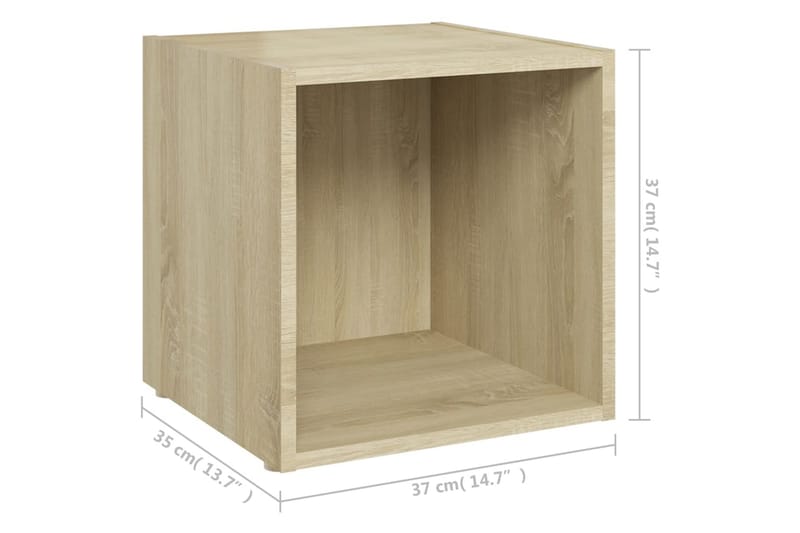 tv-skabe 2 stk. 37x35x37 cm spånplade sonoma-eg - Brun - TV-skab