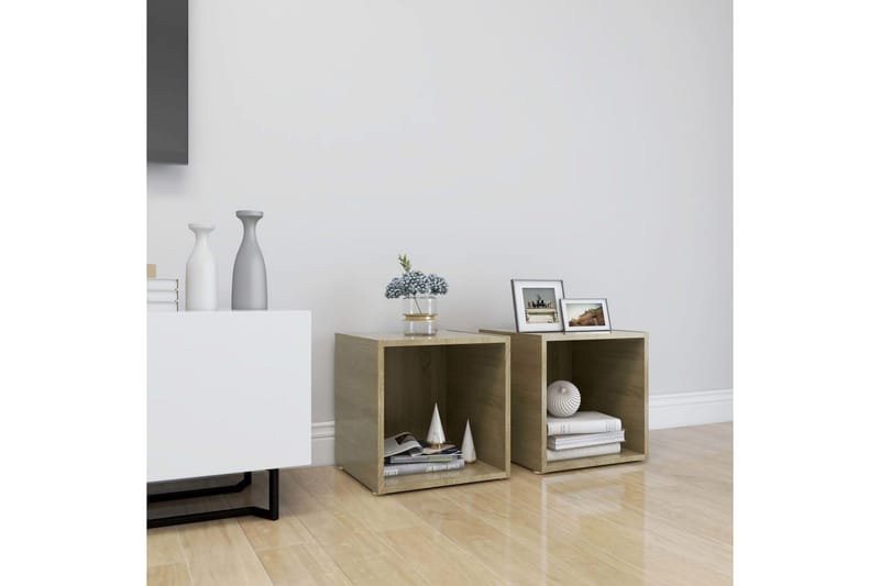 tv-skabe 2 stk. 37x35x37 cm spånplade sonoma-eg - Brun - Møbler - TV borde & mediemøbler - TV-skab