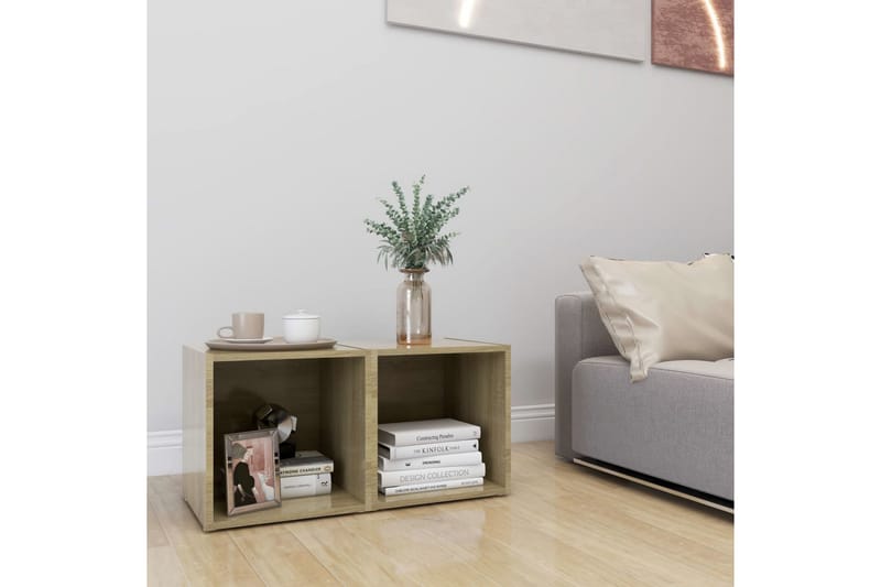 tv-skabe 2 stk. 37x35x37 cm spånplade sonoma-eg - Brun - Møbler - TV borde & mediemøbler - TV-skab
