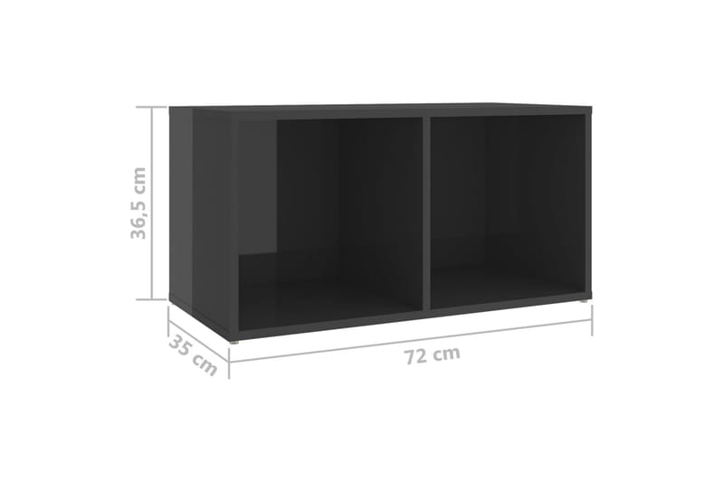 tv-skabe 2 stk. 72x35x36,5 cm spånplade grå højglans - Grå - TV-skab