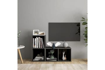 tv-skabe 2 stk. 72x35x36,5 cm spånplade grå højglans - Grå - Møbler - TV borde & mediemøbler - TV-skab