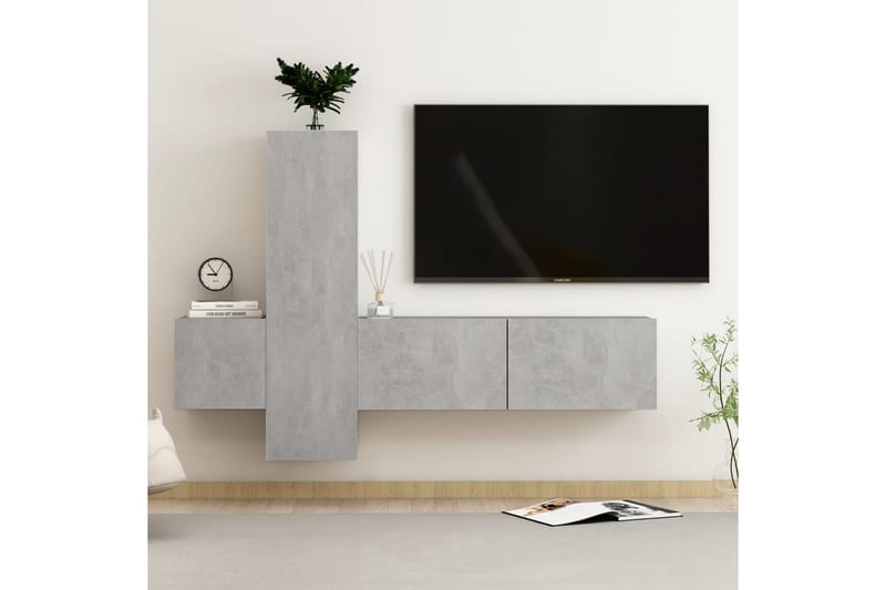 tv-skabe 3 dele spånplade betongrå - Grå - Møbler - TV borde & mediemøbler - TV-skab