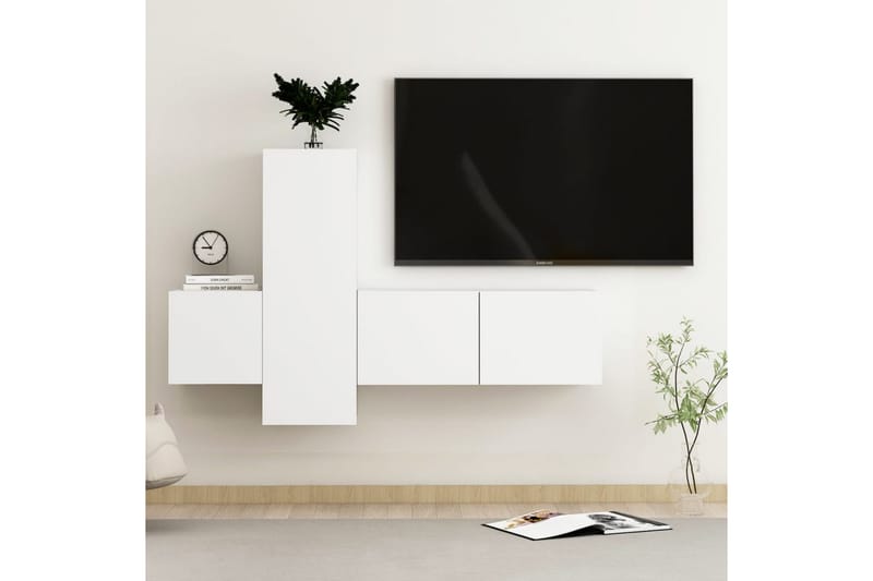 tv-skabe 3 dele spånplade hvid - Hvid - Møbler - TV borde & mediemøbler - TV-skab