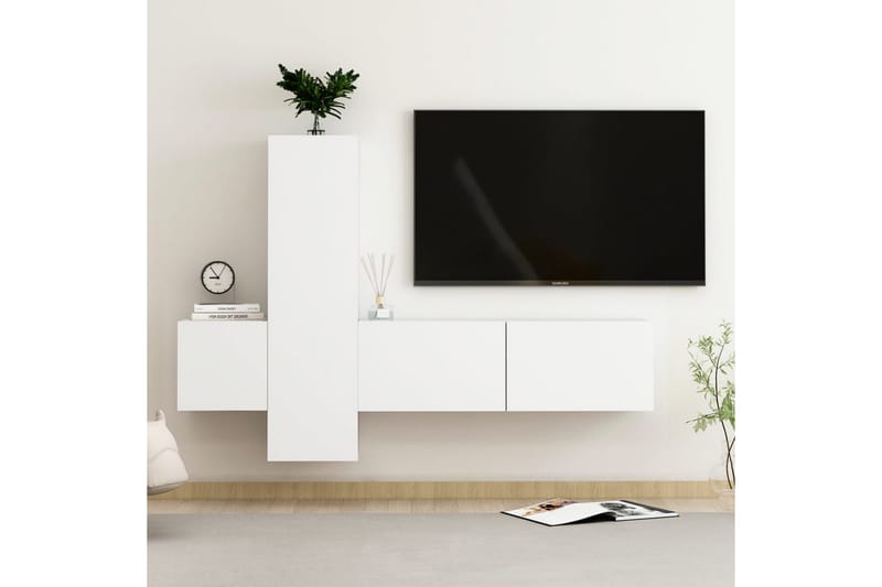 tv-skabe 3 dele spånplade hvid - Hvid - Møbler - TV borde & mediemøbler - TV-skab