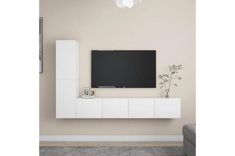 tv-skabe 4 dele spånplade hvid - Hvid - Møbler - TV borde & mediemøbler - TV-skab