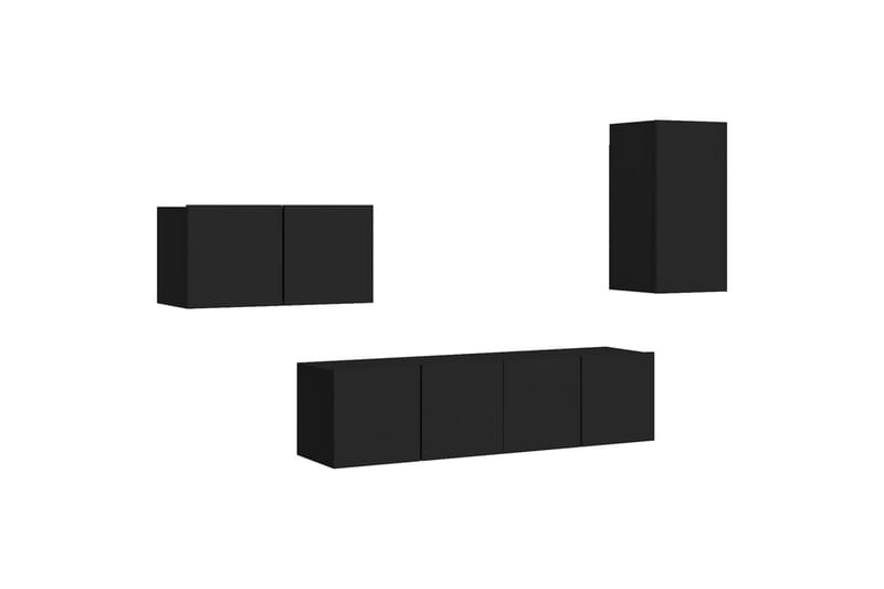 tv-skabe 4 dele spånplade sort - Sort - Møbler - TV borde & mediemøbler - TV-skab