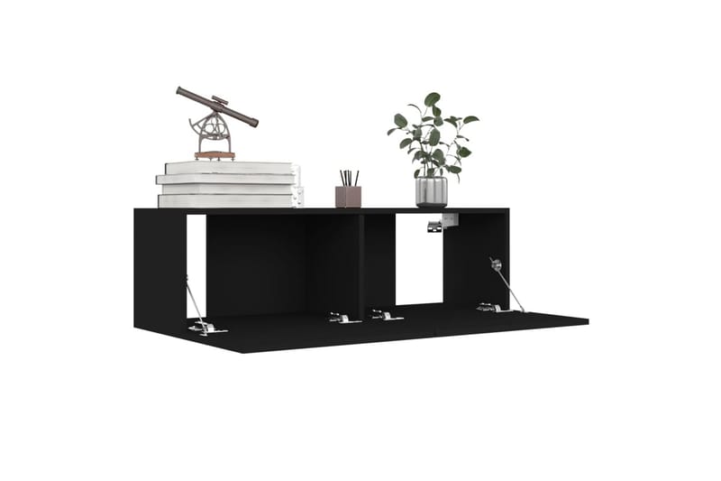 tv-skabe 4 stk. 100x30x30 cm spånplade Sort - Sort - Møbler - TV borde & mediemøbler - TV-skab