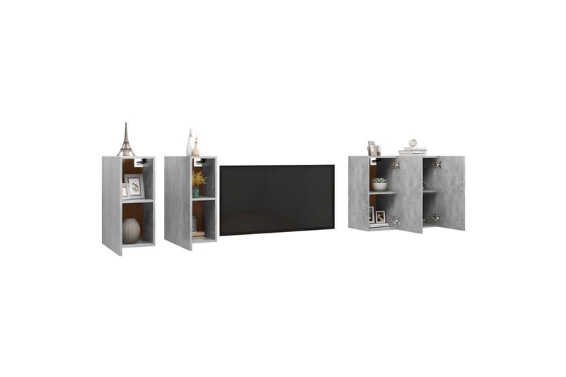 tv-skabe 4 stk. 30,5x30x60 cm spånplade betongrå - Grå - Møbler - TV borde & mediemøbler - TV-skab