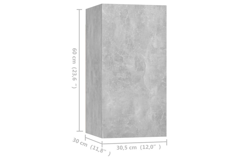 tv-skabe 4 stk. 30,5x30x60 cm spånplade betongrå - Grå - Møbler - TV borde & mediemøbler - TV-skab