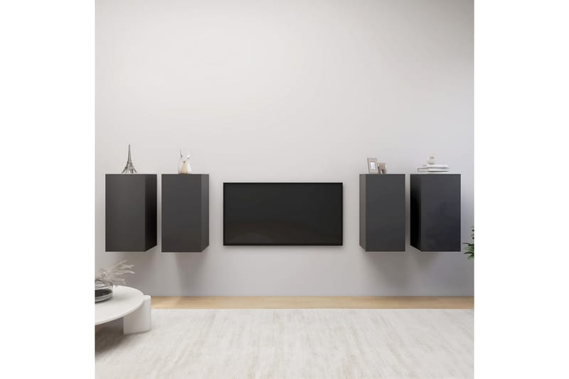 tv-skabe 4 stk. 30,5x30x60 cm spånplade grå - Grå - Møbler - TV borde & mediemøbler - TV-skab