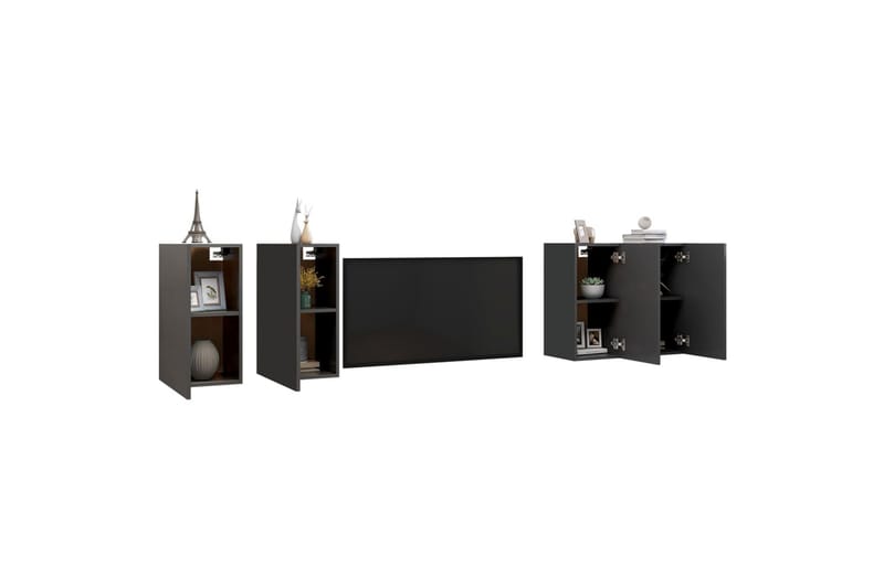 tv-skabe 4 stk. 30,5x30x60 cm spånplade grå - Grå - Møbler - TV borde & mediemøbler - TV-skab
