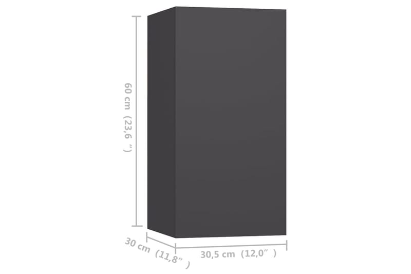 tv-skabe 4 stk. 30,5x30x60 cm spånplade grå - Grå - Møbler - TV borde & mediemøbler - TV-skab