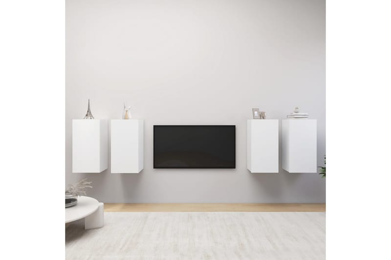 tv-skabe 4 stk. 30,5x30x60 cm spånplade hvid - Hvid - Møbler - TV borde & mediemøbler - TV-skab