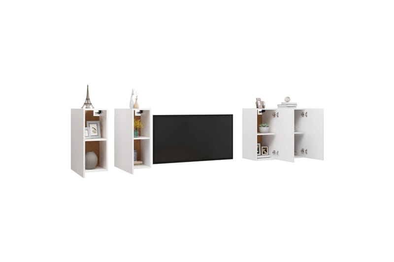 tv-skabe 4 stk. 30,5x30x60 cm spånplade hvid - Hvid - Møbler - TV borde & mediemøbler - TV-skab
