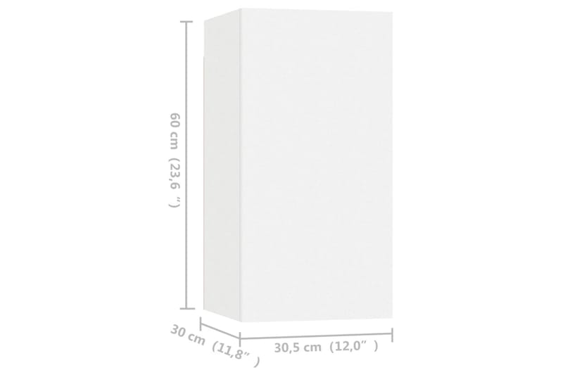 tv-skabe 4 stk. 30,5x30x60 cm spånplade hvid - Hvid - TV-skab