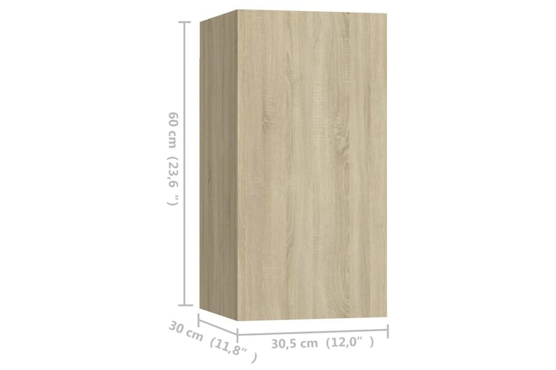tv-skabe 4 stk. 30,5x30x60 cm spånplade sonoma-eg - Brun - Møbler - TV borde & mediemøbler - TV-skab
