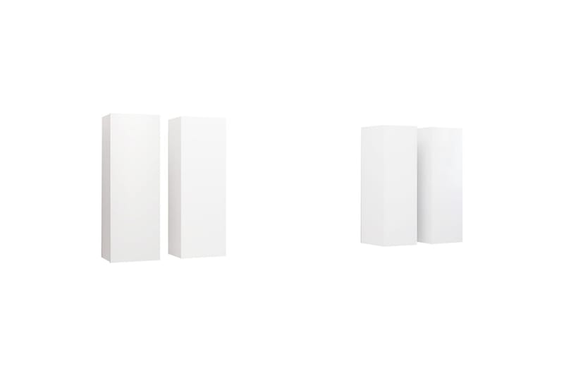 tv-skabe 4 stk. 30,5x30x90 cm spånplade hvid - Hvid - Møbler - TV borde & mediemøbler - TV-skab