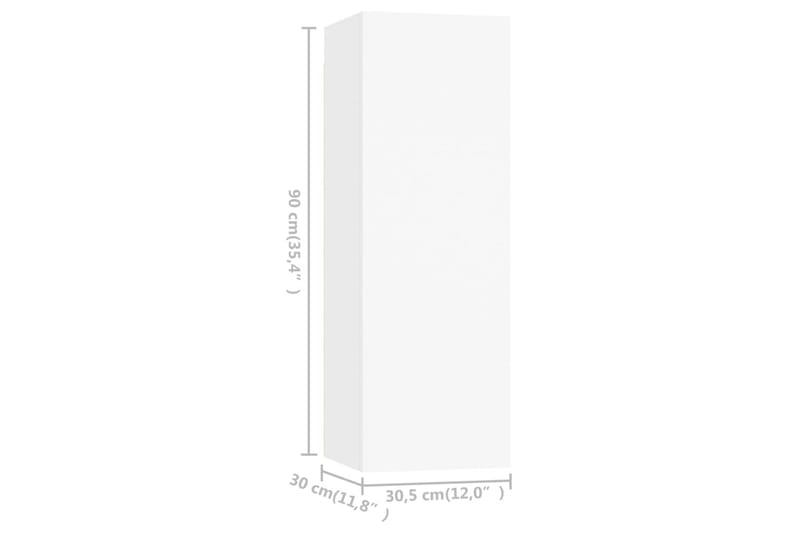 tv-skabe 4 stk. 30,5x30x90 cm spånplade hvid - Hvid - Møbler - TV borde & mediemøbler - TV-skab