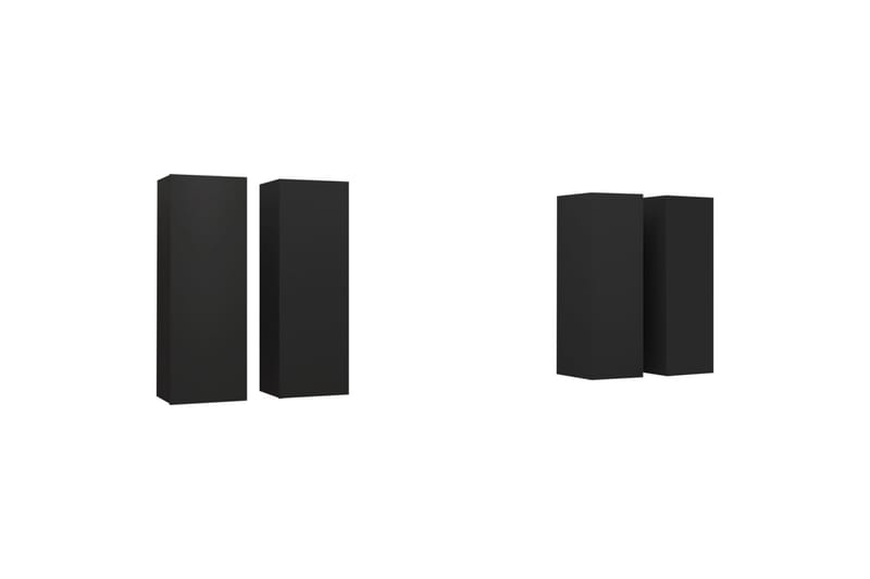 tv-skabe 4 stk. 30,5x30x90 cm spånplade sort - Sort - Møbler - TV borde & mediemøbler - TV-skab