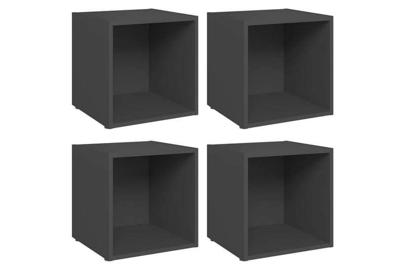 tv-skabe 4 stk. 37x35x37 cm spånplade grå - Grå - Møbler - TV borde & mediemøbler - TV-skab
