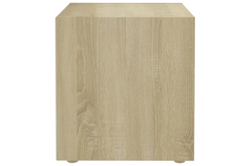 tv-skabe 4 stk. 37x35x37 cm spånplade hvid og sonoma-eg - Beige - TV-skab