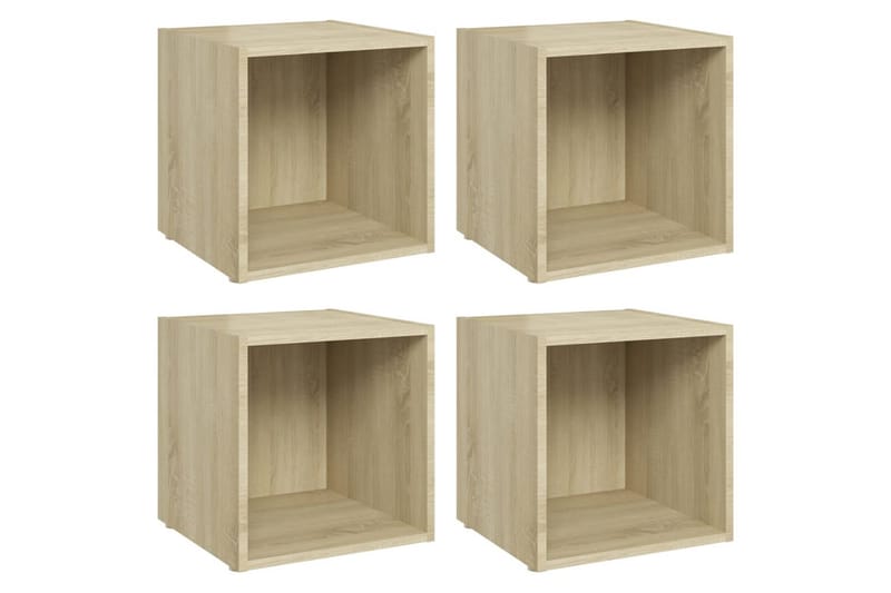 tv-skabe 4 stk. 37x35x37 cm spånplade sonoma-eg - Brun - Møbler - TV borde & mediemøbler - TV-skab
