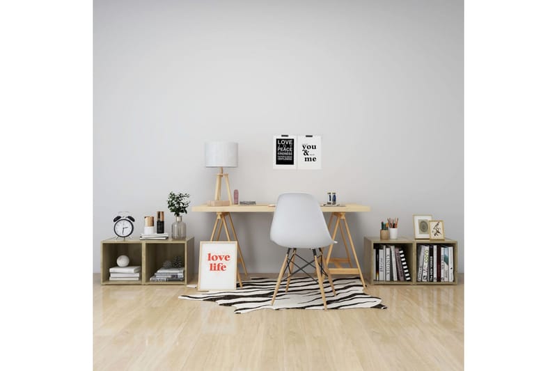 tv-skabe 4 stk. 37x35x37 cm spånplade sonoma-eg - Brun - Møbler - TV borde & mediemøbler - TV-skab