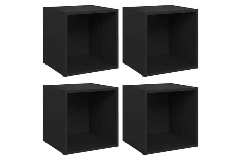 tv-skabe 4 stk. 37x35x37 cm spånplade sort - Sort - Møbler - TV borde & mediemøbler - TV-skab