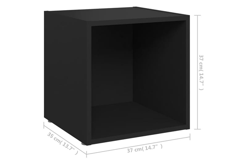 tv-skabe 4 stk. 37x35x37 cm spånplade sort - Sort - Møbler - TV borde & mediemøbler - TV-skab