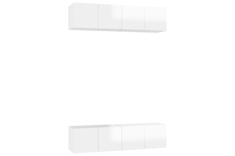 tv-skabe 4 stk. 60x30x30 cm spånplade hvid højglans - Hvid - Møbler - TV borde & mediemøbler - TV-skab