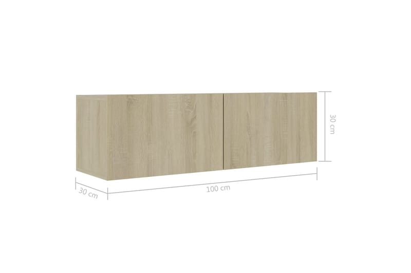 tv-skabe 4 stk. 60x30x30 cm spånplade sonoma-eg - Brun - TV-skab