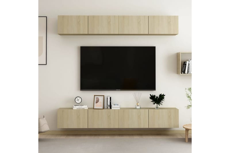 tv-skabe 4 stk. 60x30x30 cm spånplade sonoma-eg - Brun - Møbler - TV borde & mediemøbler - TV-skab