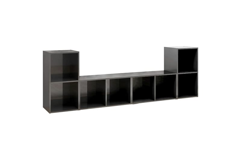 tv-skabe 4 stk. 72x35x36,5 cm spånplade grå højglans - Grå - Møbler - TV borde & mediemøbler - TV-skab