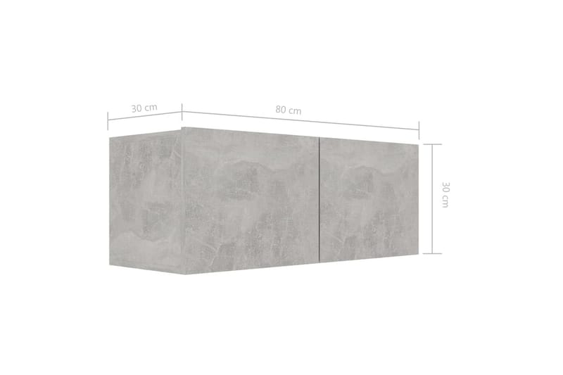 tv-skabe 4 stk. 80x30x30 cm spånplade betongrå - Grå - Møbler - TV borde & mediemøbler - TV-skab