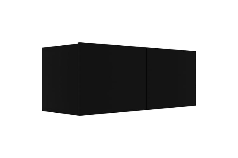 tv-skabe 4 stk. 80x30x30 cm spånplade Sort - Sort - TV-skab