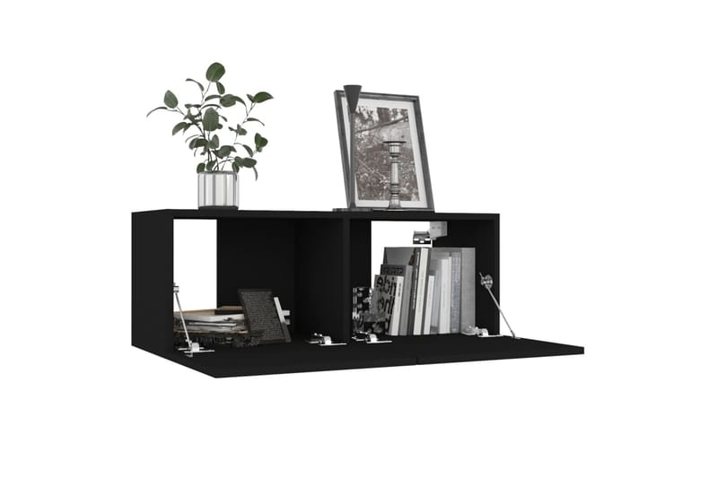 tv-skabe 4 stk. 80x30x30 cm spånplade Sort - Sort - Møbler - TV borde & mediemøbler - TV-skab