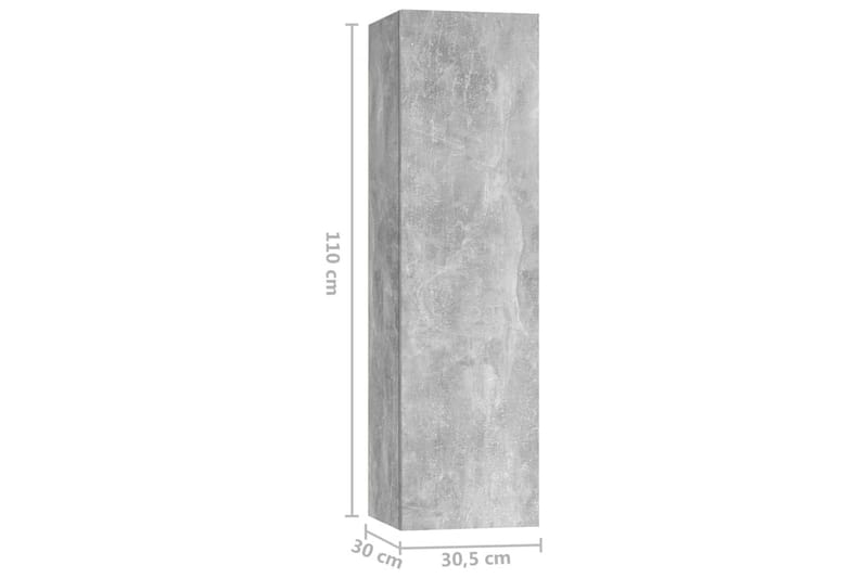 tv-skabe 5 dele spånplade betongrå - Grå - TV-skab