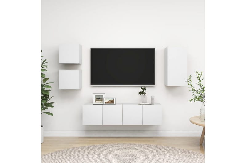 tv-skabe 5 dele spånplade hvid - Hvid - Møbler - TV borde & mediemøbler - TV-skab