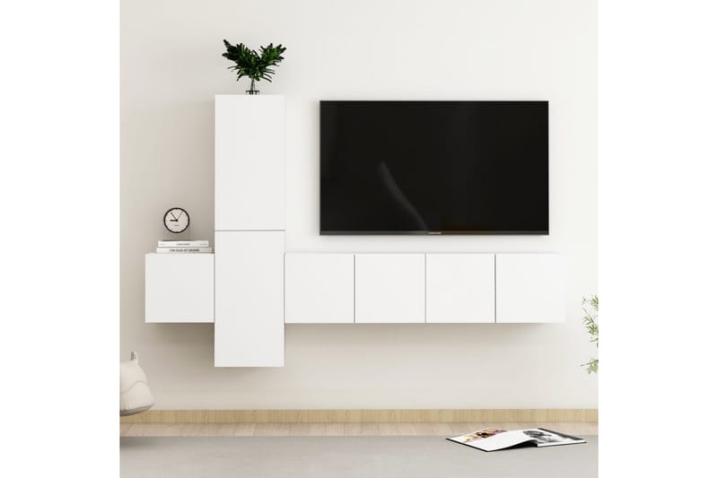 tv-skabe 5 dele spånplade hvid - Hvid - Møbler - TV borde & mediemøbler - TV-skab