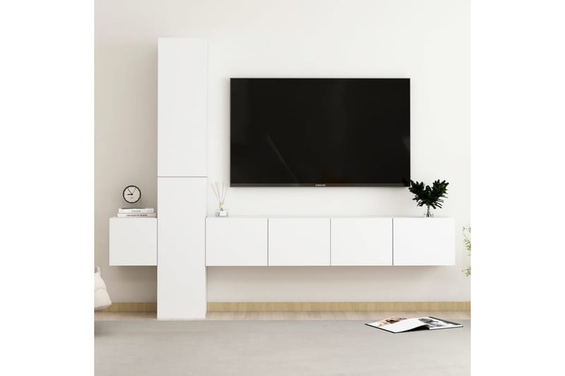 tv-skabe 5 dele spånplade hvid - Hvid - Møbler - TV borde & mediemøbler - TV-skab