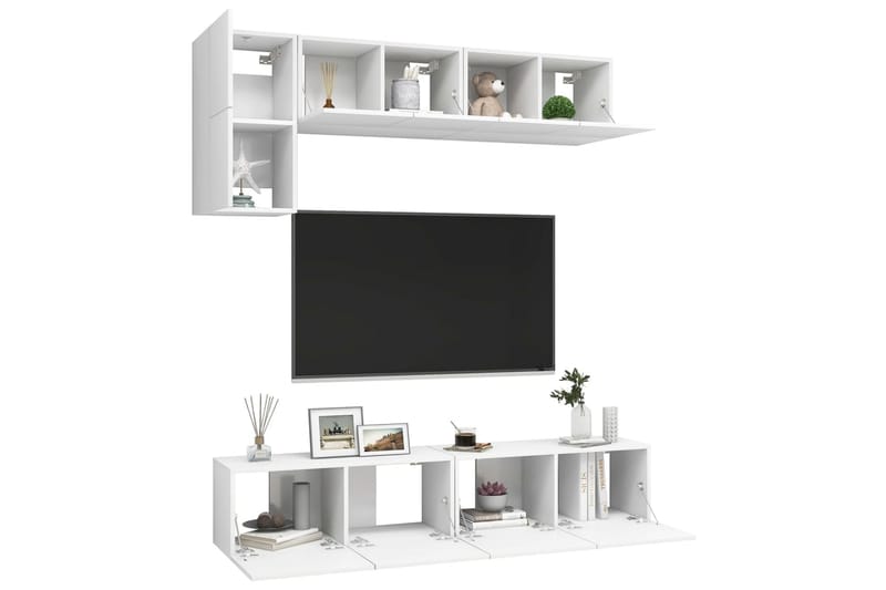 tv-skabe 5 dele spånplade hvid - Hvid - Møbler - TV borde & mediemøbler - TV-skab