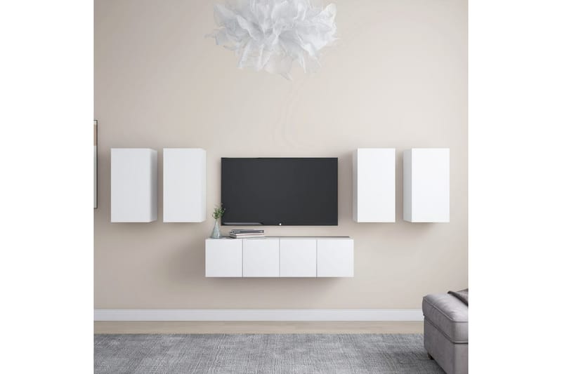 tv-skabe 6 dele spånplade hvid - Hvid - Møbler - TV borde & mediemøbler - TV-skab