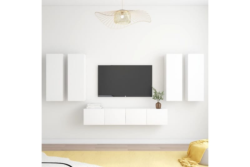 tv-skabe 6 dele spånplade hvid - Hvid - Møbler - TV borde & mediemøbler - TV-skab