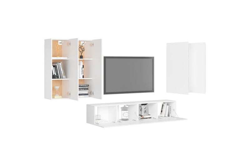 tv-skabe 6 dele spånplade hvid - Hvid - Møbler - TV borde & mediemøbler - TV-skab