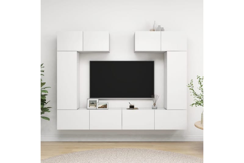 tv-skabe 6 dele spånplade hvid - Hvid - Møbler - TV borde & mediemøbler - TV-skab