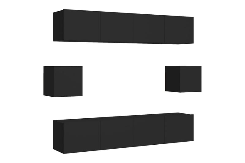 tv-skabe 6 dele spånplade sort - Sort - Møbler - TV borde & mediemøbler - TV-skab