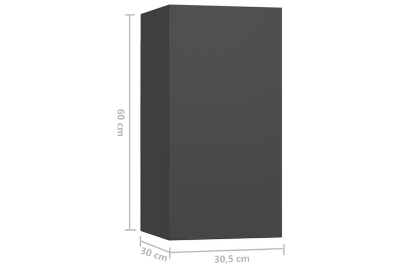 tv-skabe 7 dele 30,5x30x60 cm spånplade grå - Grå - Møbler - TV borde & mediemøbler - TV-skab