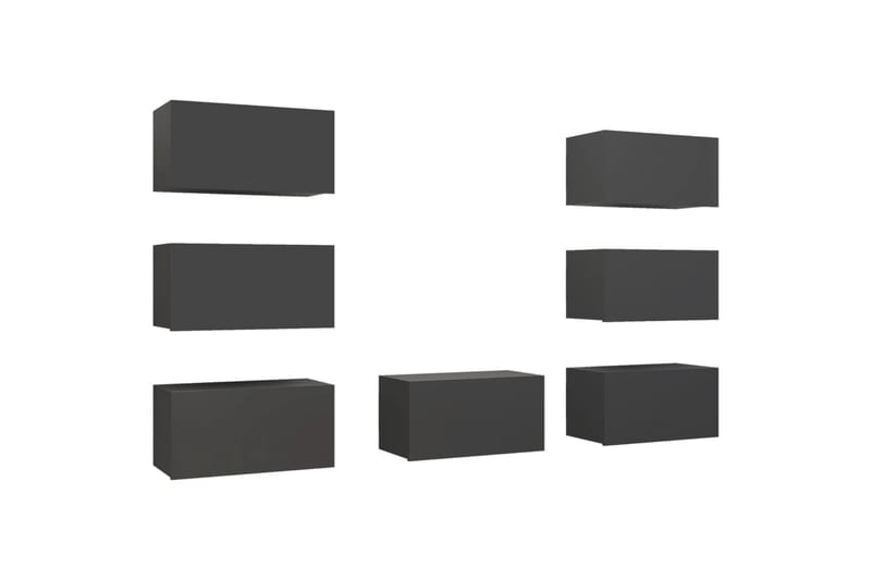 tv-skabe 7 dele 30,5x30x60 cm spånplade grå - Grå - Møbler - TV borde & mediemøbler - TV-skab