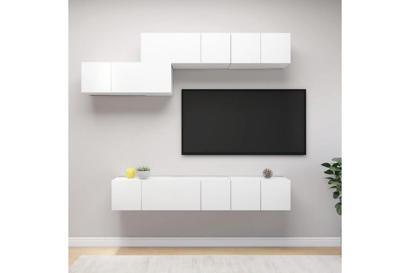 tv-skabe 7 dele spånplade hvid - Hvid - Møbler - TV borde & mediemøbler - TV-skab