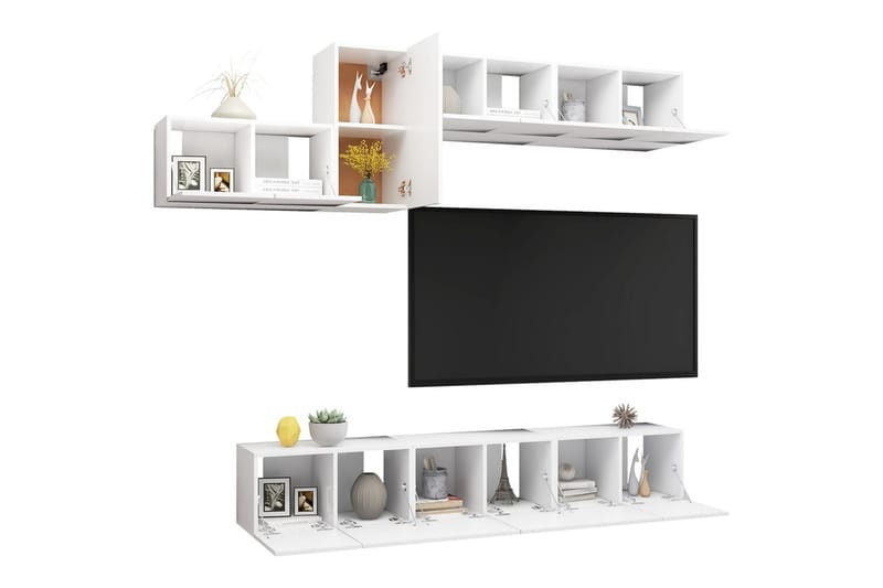 tv-skabe 7 dele spånplade hvid - Hvid - Møbler - TV borde & mediemøbler - TV-skab